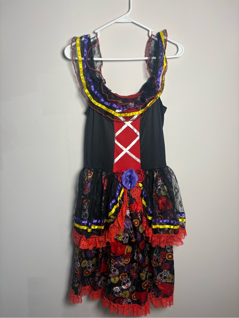 Rubie's Black, Red, Purple and Yellow Day of the Dead womens Costume